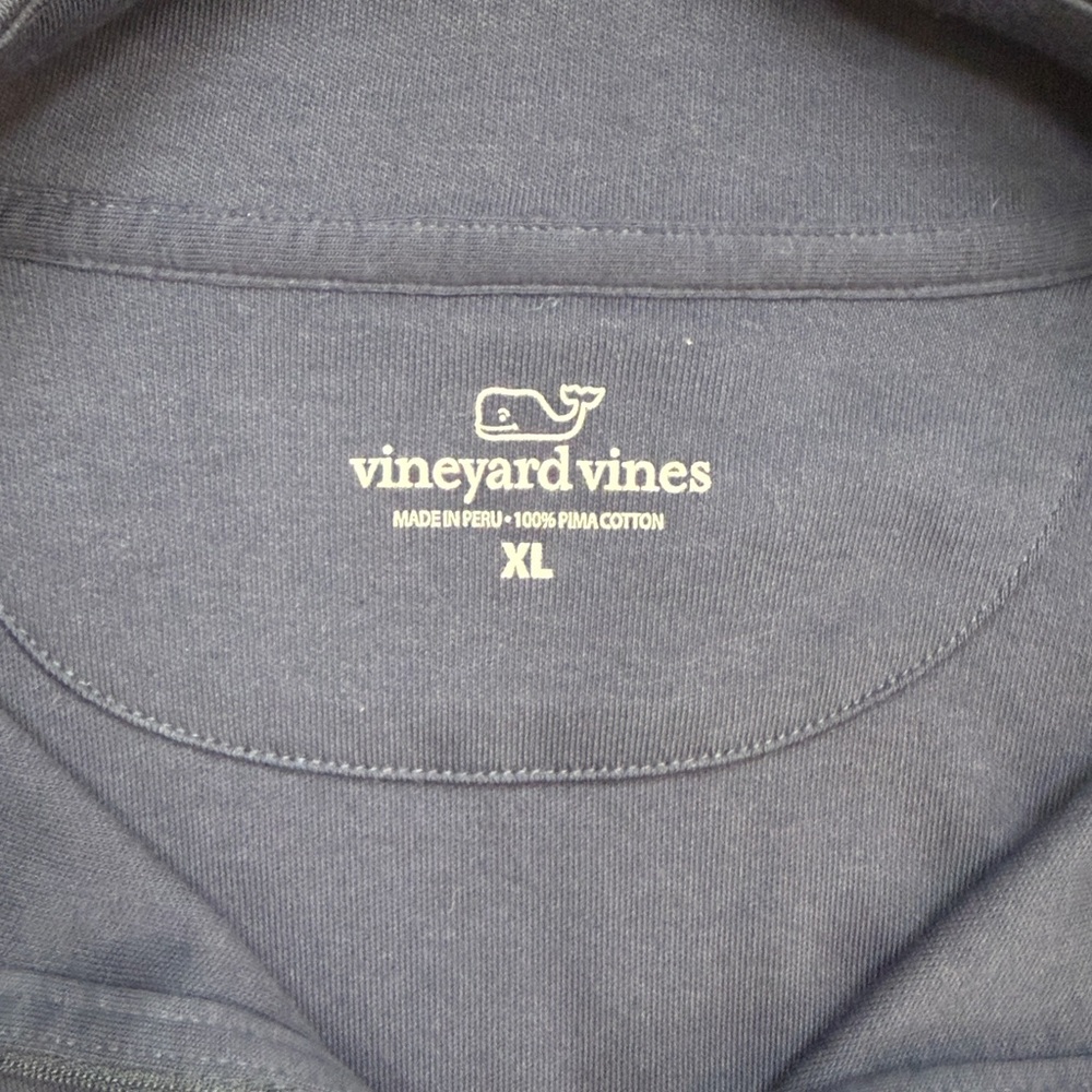 Vineyard Vines Men’s Saltwater Navy Blue Quarter Zip Sweatshirt Pullover XL - Picture 7 of 11